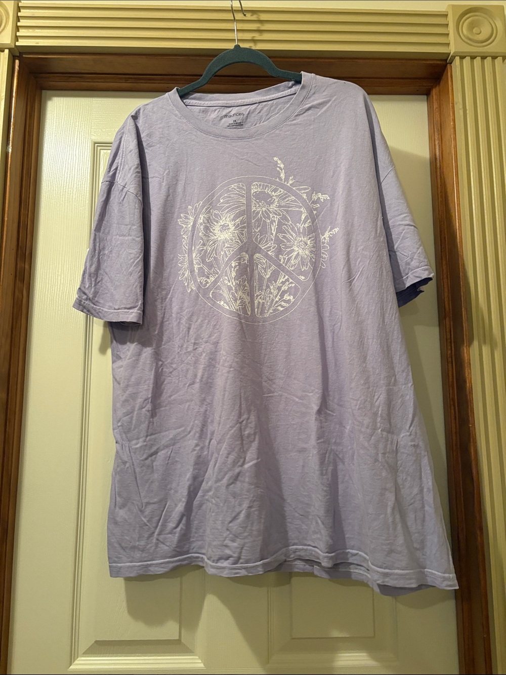 Maurices Lavender Short-Sleeve Peace Graphic Tee